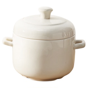 陶瓷双耳炖盅隔水炖家用炖汤盅带盖蒸盅蒸蛋碗瓦罐炖盅一人份专用