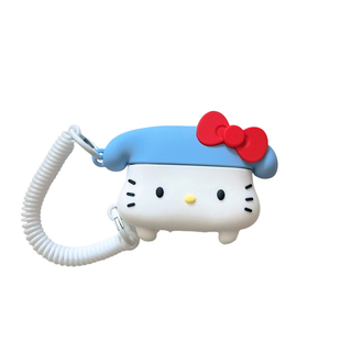 趣味创意麻美吉轻松熊电话机适用苹果airpodspro3蓝牙耳机壳airpods4降噪版pro2硅胶3代软壳苹果4代保护套pro