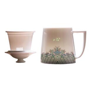 景德镇陶瓷茶漏杯茶水分离杯喝茶杯大容量水杯可定制办公杯礼盒