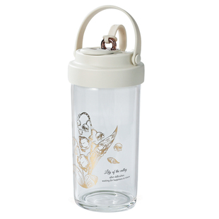 玻璃杯女高颜值吸管水杯随行杯子咖啡杯办公室茶水分离泡茶杯夏季