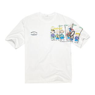 日系复古男士宽松短袖t恤潮牌ins卡通印花重工刺绣半袖打底衫上衣