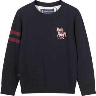 暇步士童装儿童加绒毛衣25秋冬新品大童厚女童休闲线衣男童套头衫