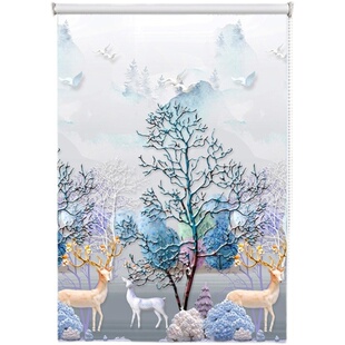 卷帘窗帘全遮光2026年新款卫生间厨房免打孔遮阳帘升降手拉卷拉式