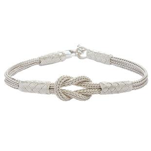 LUCKYMOJO99纯银土耳其编织手链女生银饰轻奢男款手绳送女友礼物