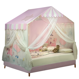 蚊帐家用落地儿童公主风女孩床幔遮光四开门宫廷床上帐篷2025新款