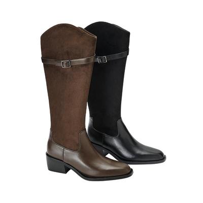 高跟骑士靴显瘦西部靴