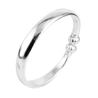 纯银9999古法南瓜头银手镯手环