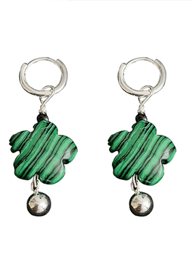 南法庄园天然绿玉髓葡萄纯银项链