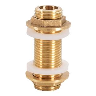 黄铜4分6分通丝水箱接头加长延长鱼缸玻璃穿板过板锁母夹板配件