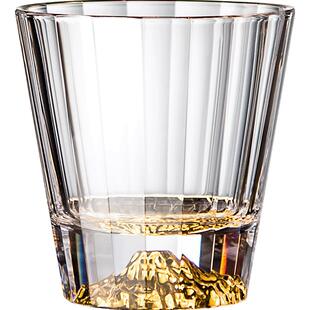 高颜值富士山威士忌酒杯创意星芒洋酒杯子水晶白兰地杯啤酒杯家用