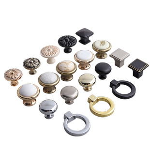 衣柜门单孔抽屉拉手欧式现代简约圆形圆球金色陶瓷橱柜儿童床头柜