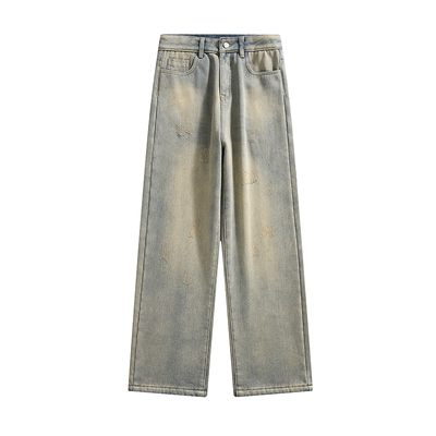 回力加绒羊羔绒牛仔裤男冬季