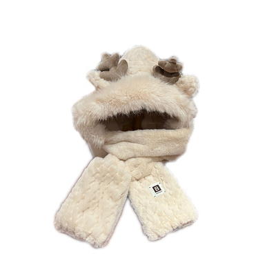 毛绒绒学生厚实保暖可爱帽子