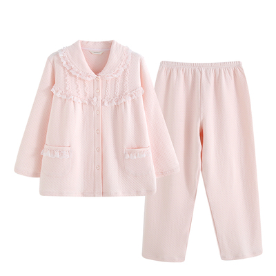 罗丝美女杨梅绒保暖睡衣裤套装