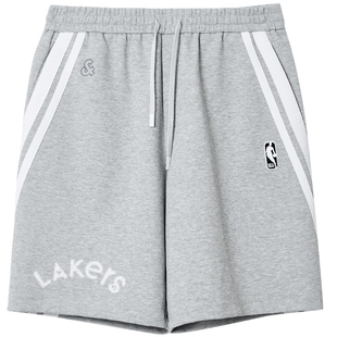 杰克琼斯NBA联名款湖人队篮球男装春季字母日常休闲松紧抽绳短裤