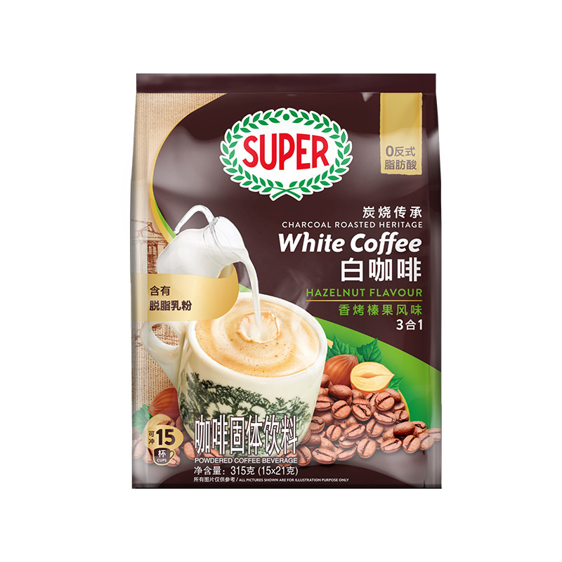 【旗舰店】super超级马来西亚原装进口三合一经典原味白咖啡*3袋