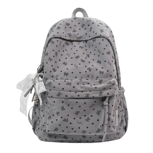 书包ins小众初中生女生韩系 风高颜值耐脏高中双肩包 灰色肩包女