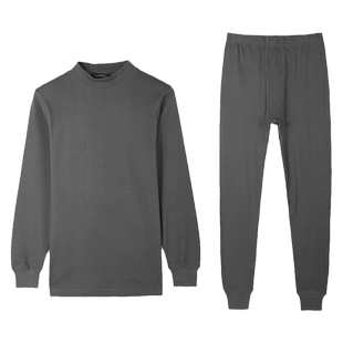 雪竹内衣秋冬半高领棉秋衣秋裤纯色保暖内衣中厚男士套装15025
