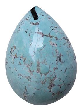 湖北原矿绿松石圆润水滴形吊坠