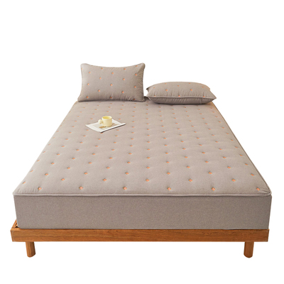 全棉夹棉床笠单件纯棉水洗棉床罩