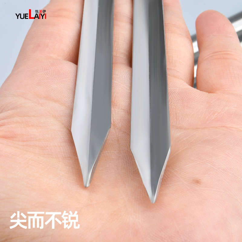 45CM不锈钢商用大号烧烤签扁签加宽加厚宝剑形羊肉串签子钢签工具