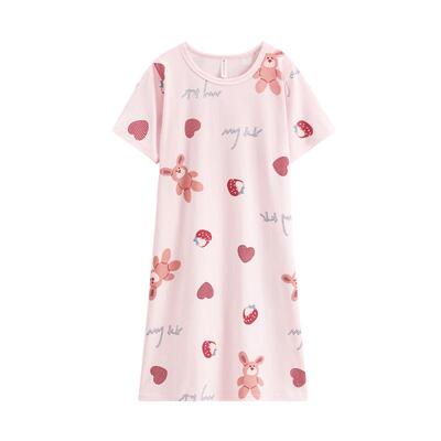 芬腾夏季新款睡裙女夏天纯棉短款