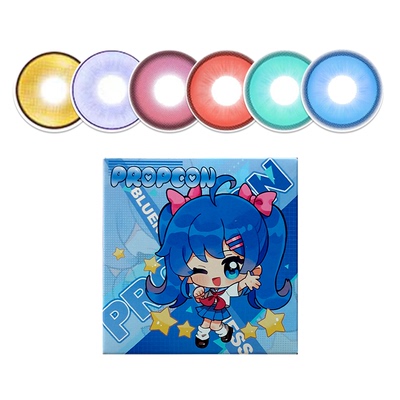 PROPCON美瞳cos日抛翔阳岚海玫羁绊之心红蓝黄金棕绿紫色BJ甘雨NB