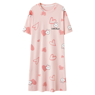 都市丽人夏季女款纯棉短袖中长裙