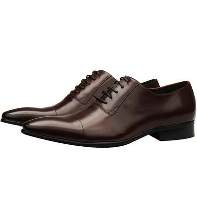 新款系带商务风潮男修身帅气皮鞋