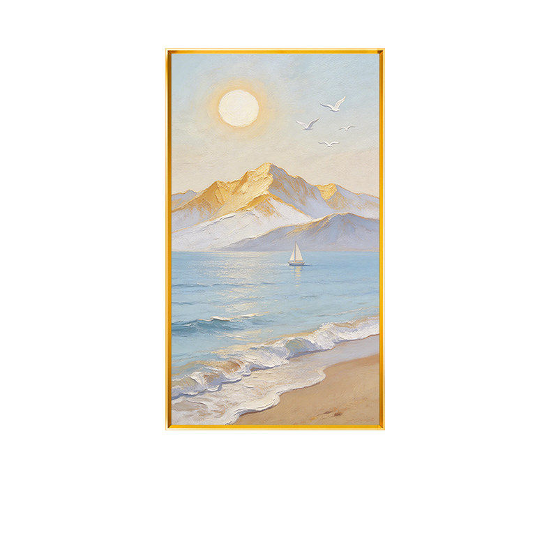 奶油风日照山海玄关装饰画202现代装饰画