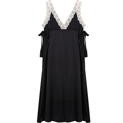 背心缎垂坠花边法式吊带