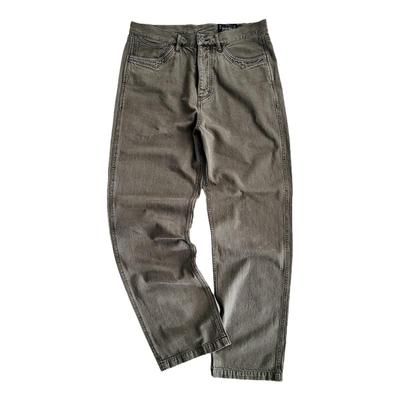 西里布灰褐色复古休闲牛仔裤