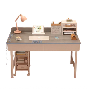 桌子女生卧室带抽屉书桌学生家用简易化妆学习桌出租屋办公电脑桌