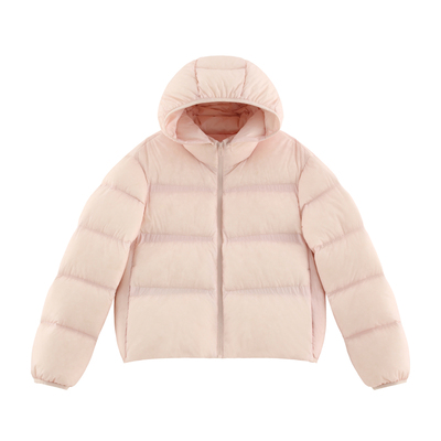 连帽拉链白鸭绒面包羽绒服