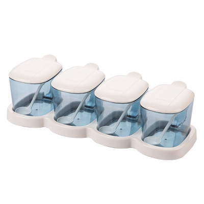 四格一体厨房调料盒茶花四格一体