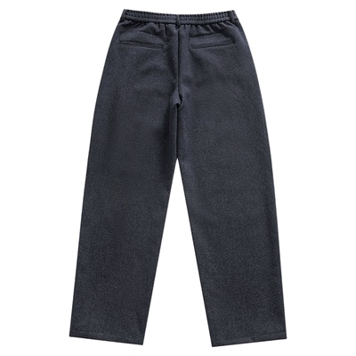 冬季加厚保暖老钱风奢雅羊毛混纺休闲长裤宽松男女同款