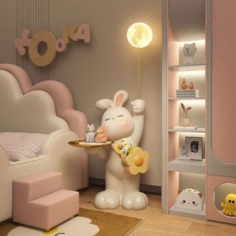 兔子灯大型落地摆件托盘卧室客厅电视柜沙发边装饰品乔迁新居礼品