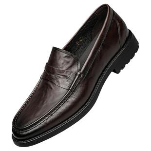 ZRO零度男鞋一脚蹬冬季新款真皮加绒保暖棉鞋手抓花软底耐磨皮鞋