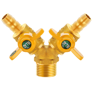 盾运全铜加厚燃气三通阀煤气阀门Y型天然气开关羊角阀4分三通球阀
