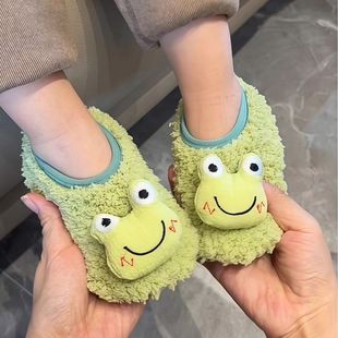 地板袜防滑隔凉男女童冬室内学步鞋 宝宝地板鞋 儿童青蛙软底学步鞋