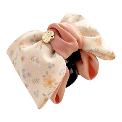 桃子柚抓夹雪纺甜美马尾夹鲨鱼夹