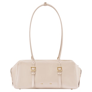 Fabrique波士顿包杏仁茶色油蜡牛皮单肩腋下包Monti女包26年新款