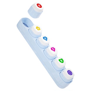 按动式六联印章创意卡通表情图案小印章日式可爱学生迷你DIY图章手帐印章INS风光敏印章