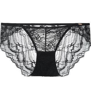 透气法式蕾丝歌瑞尔新款轻薄柔软内裤女性感中腰舒适亲肤三角裤