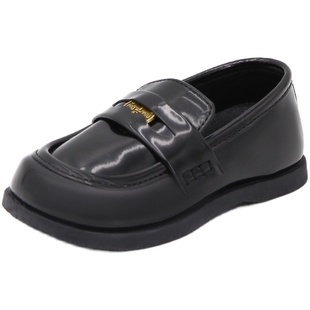 TOPSTAR儿童皮鞋女童公主小皮鞋英伦风男童软底复古演出小黑鞋子