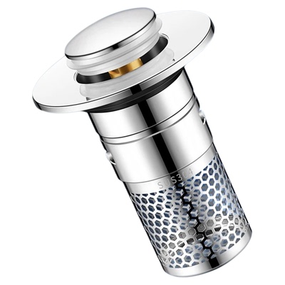 洗手盆脸盆漏水塞子面盆弹跳芯按压式配件防臭过滤通用下水器滤网