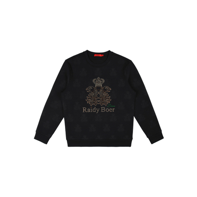 【3A抑菌】Raidy Boer/雷迪波尔男士秋季烫钻双头鹰休闲卫衣6039