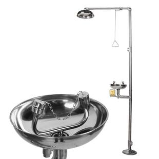 不锈钢冲淋洗眼器立式紧急复合式喷淋装置实验室工业用验厂