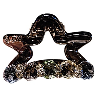 轻奢水钻五角星发夹女抓夹高级感后脑勺中号盘发鲨鱼夹发量少夹子