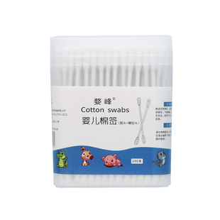 婴儿棉签耳勺二合一棉签棒新生儿消毒护理棉签螺旋头掏耳朵盒装